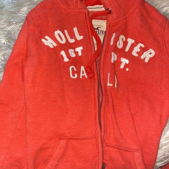 ✨Hollister Coral Zip Up Hoodie✨ - Picture 2 of 4